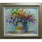 絵画油絵青木今陽肉筆油絵花瓶いっぱいの花々送料無料/【Buyee】