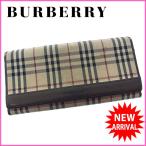 BURBERRY バーバリー 長財布 がま口 二つ折り ノバチェック 中古 X7733