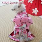 オーダーメイド犬服の夏用浴衣蝶さくらラメ金彩【夏ギフト】 /【Buyee