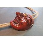 木彫神楽面ループタイ　木製　彫刻 工芸　神楽面　紐タイ　ボータイ 木彫神楽面ループタイ 木製 木彫り 彫刻 工芸 神楽面 日本文化 手作り