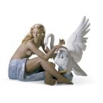 Lladro （リヤドロ） 鳥 とり トリ スワン 動物 女性 ギリシャ神話