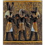 古代エジプト彫刻 ホルス神 とアヌビス神の間に立つラムセス1世の