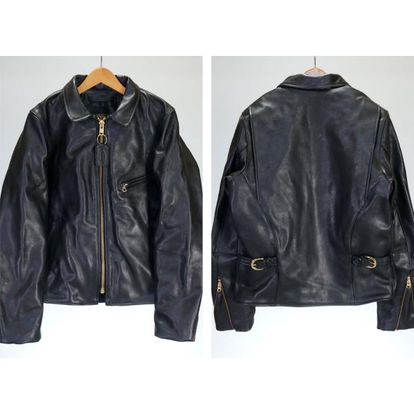 バンソン ENF シングルライダースジャケット 襟付き 革ジャン VANSON