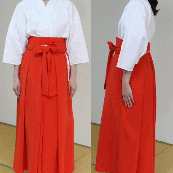 本物　巫女袴 楽天市場】巫女用 袴朱 ポリエステル65％レーヨン35％ 神職