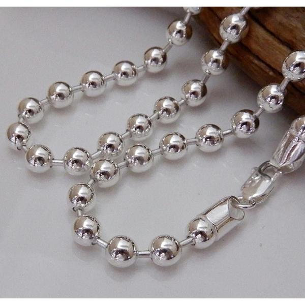 SAAD シルバー 6mm ボール チェーン ネックレス 40cm ネックレス メンズ シルバー925 ボールチェーン 40cm 6mm シルバー