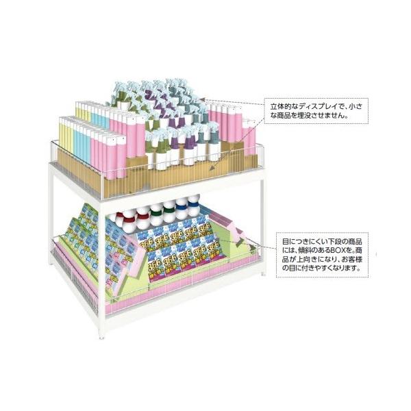 3段ディスプレイBOX 木目（W30×D19×H15）50個セット 中日販売 業務用