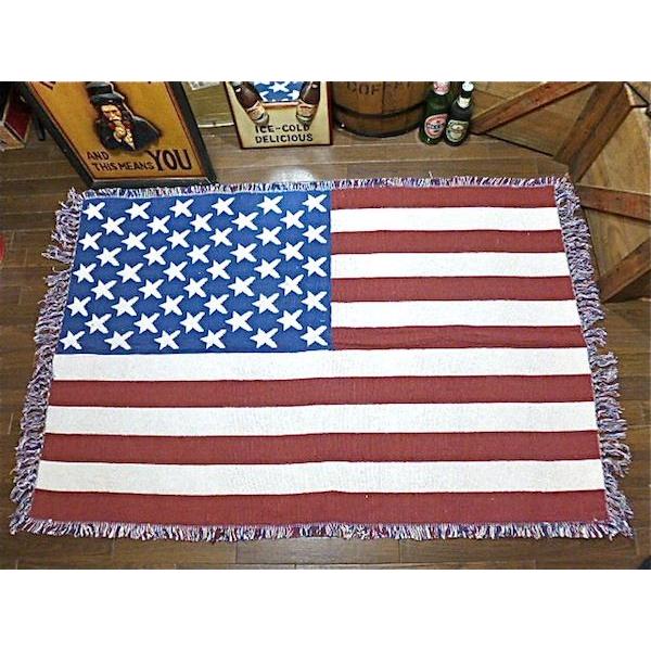 アメリカン雑貨 USA ラグ カーペット マット HURF RUG 星条旗(WHITE