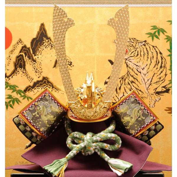 100周年記念祭】五月人形 兜飾り 新型丹後竜兜 高床屏風 岩山に虎絵 15