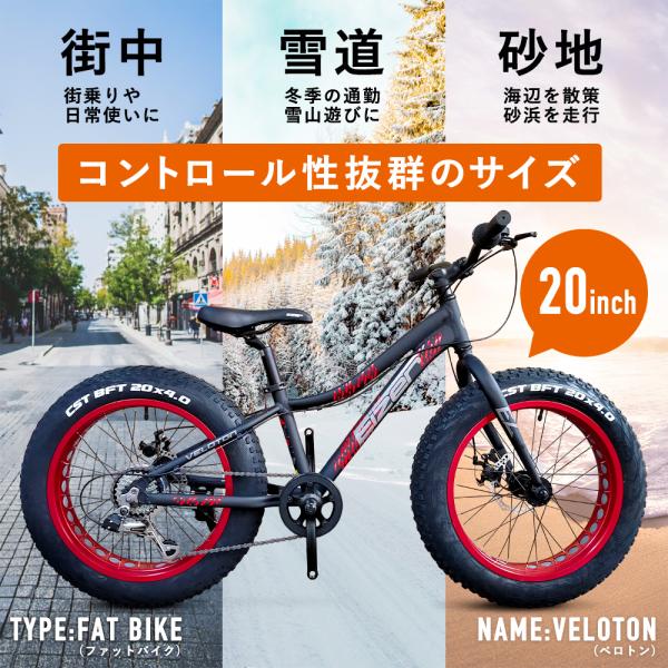 ファットバイク 自転車 20インチ 極太タイヤ 太いタイヤ タイヤが太い 