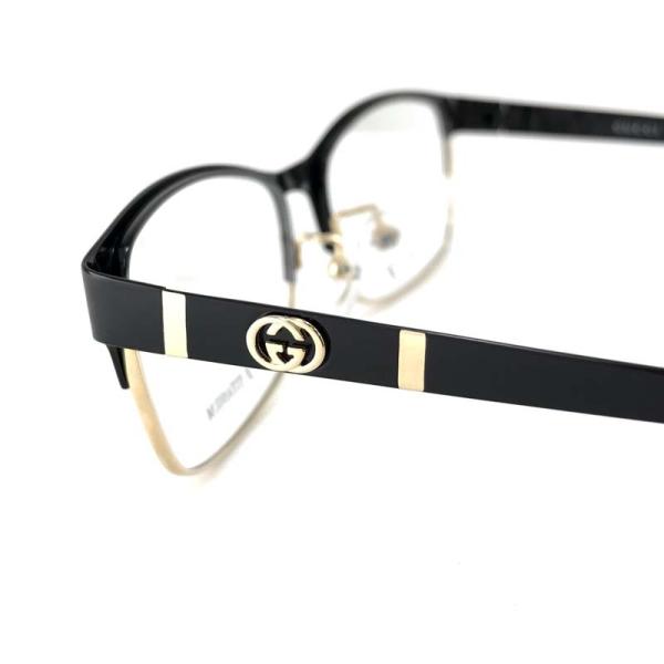 グッチ 眼鏡 GUCCI メガネフレーム 伊達メガネ サーモント型 ブラック