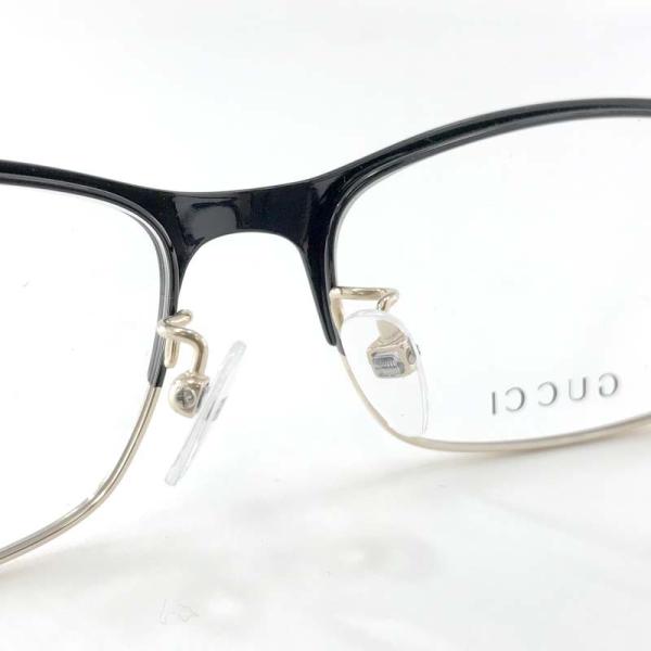 グッチ 眼鏡 GUCCI メガネフレーム 伊達メガネ サーモント型 ブラック
