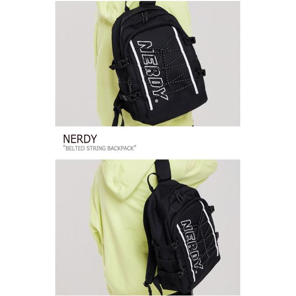 韓国【Nerdy】 黒 リュック Belted MeshBackpack Black - motelcentenario.com.br