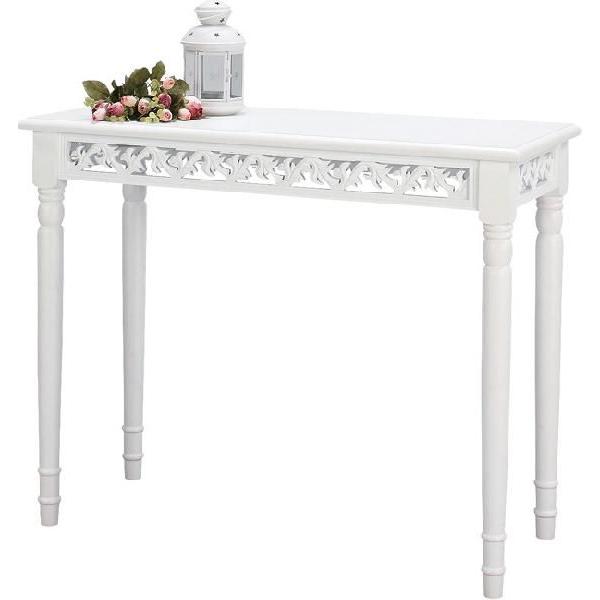 送料無料 天然木 コンソール 木製 白 ホワイト レトロ アンティーク