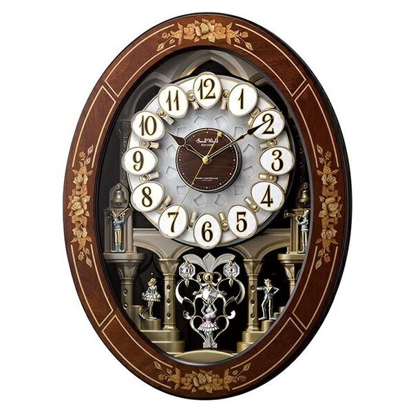 リズム時計 RHYTHM からくり時計 Small World アナログ 高級象嵌