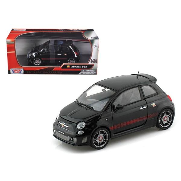 アバルト ミニカー 1/24 モーターマックス Fiat Abarth 500 Black Diecast Car Model by Motormax  /【Buyee】