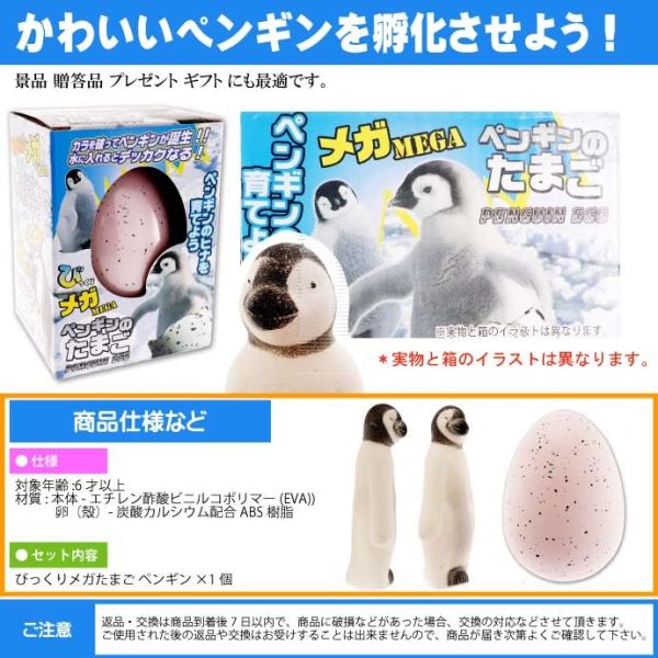 ペンギン品になります びっくりメガたまご ペンギン 卵から生まれて大きくなる 育てて
