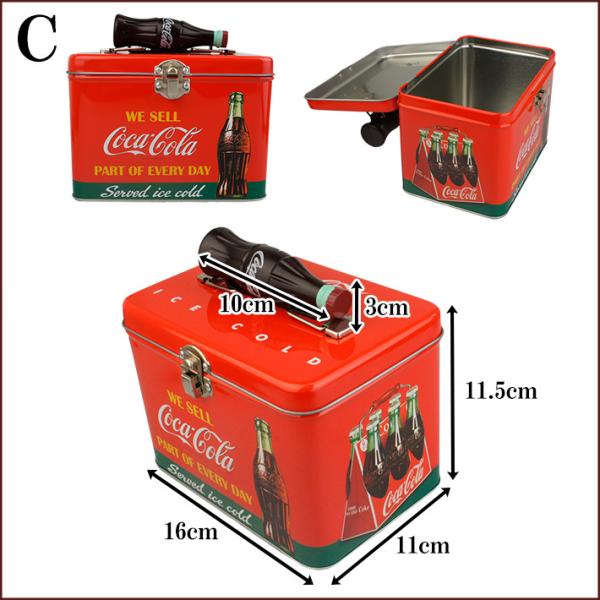 コカコーラ ブリキケース Coca-Cola Tin Case Handle 小物入れ