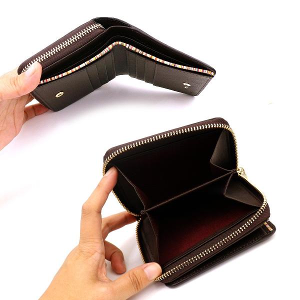ポールスミス ジップストローグレイン 2つ折り財布 ブラック | www