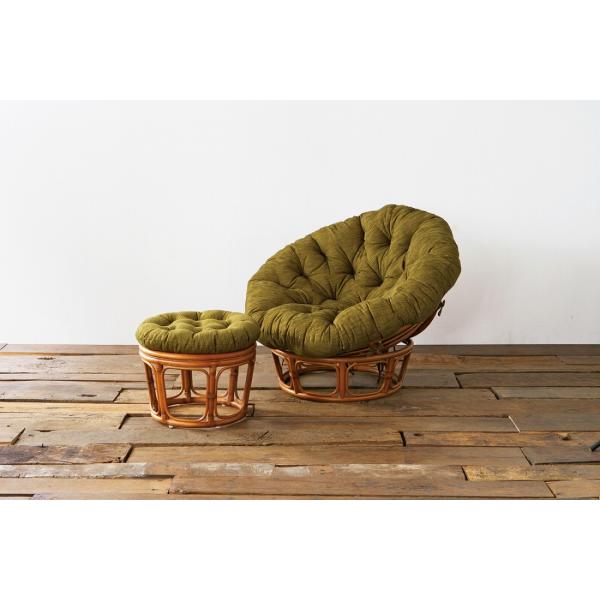 チェアのみ］アクメファニチャー WICKER EASY CHAIR カーキ-