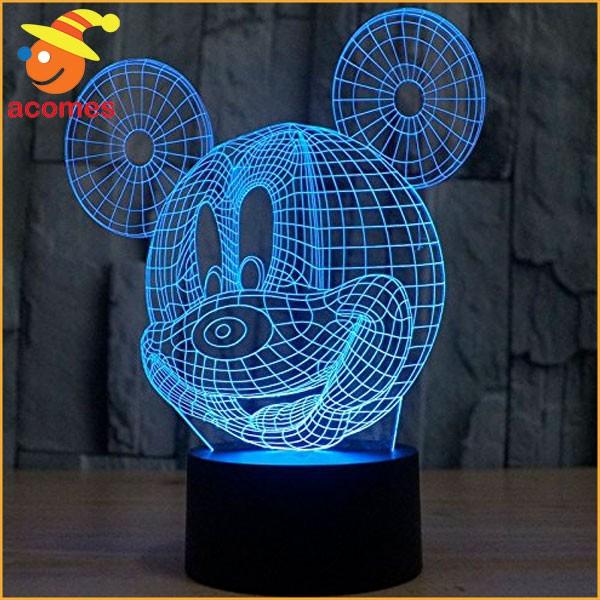 BIG ミッキーマウス 3Dモチーフ LED イルミネーション ミッキーマウス ライト 照明 タッチセンサー 3D 立体 イリュージョン