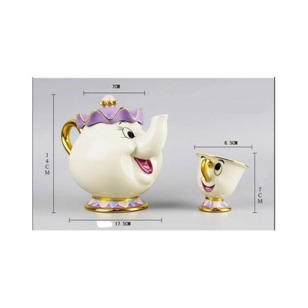 ディズニー　美女と野獣 陶器ティーセット(箱あり) 楽天市場】ティーポット カップ セット 美女と野獣 急須 陶器 食器