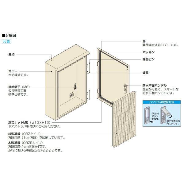 日東工業ORZ12-78-1C ORZ形屋外用キャビネット（水切構造、防塵・防水