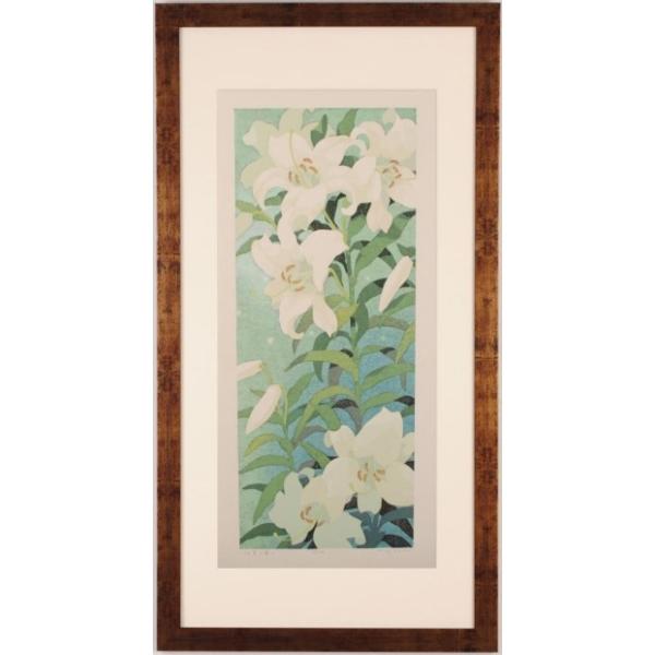 本荘正彦初夏の香り花絵画百合インテリア木版画和風絵プレゼント
