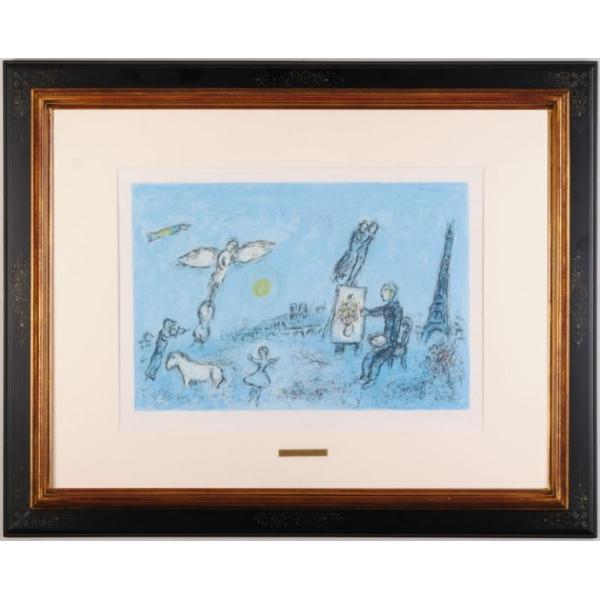 マルク・シャガール 絵画 オリジナルリトグラフ 版画 「画家とその二重 