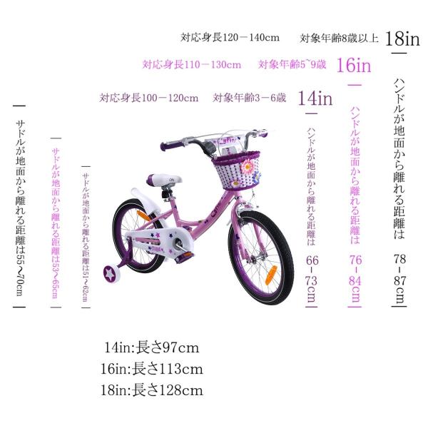 自転車 カゴ付き子供自転車 16インチ Cyfie 花カゴ ピンク 組み立て式