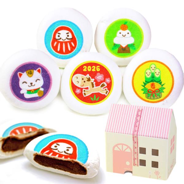 2026年 お正月 お年賀 お菓子 個包装 マシュマロ 5個 箱入り 可愛い