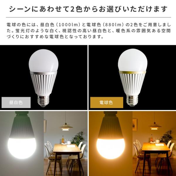 LED電球 E26 口金 昼白色LED電球 電球色LED電球 1000lmLED電球