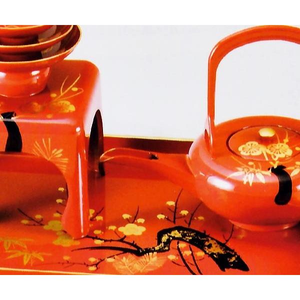 おとそセット(四ツ揃)会津塗り 楽天市場】日本製 屠蘇器 総朱 松竹梅 枠足 四ツ揃 会津塗り