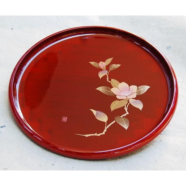 春慶塗 10.0 太渕丸盆 金彩山茶花 （トレー 花柄蒔絵 30cm 名入れ可 会津漆器 会津塗） /【Buyee】 Buyee - Japanese  Proxy Service | Buy from Japan!