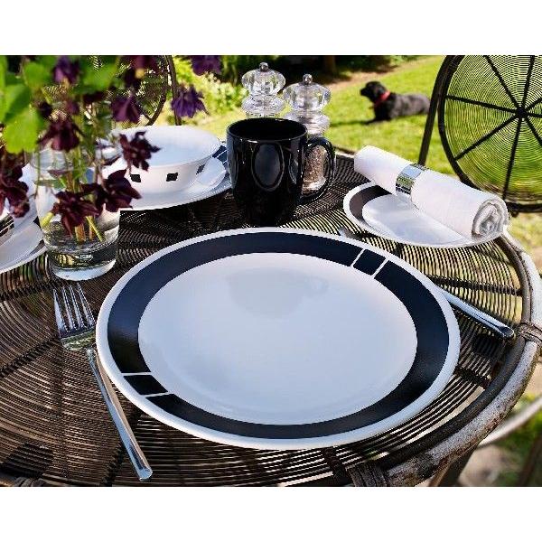 Corelle Livingware 16-Piece Dinnerware Set, Urban Black, Service for 4 