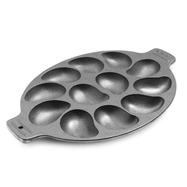 Sur La Table Cast Iron Oyster Pan, 12 Cavity, Black