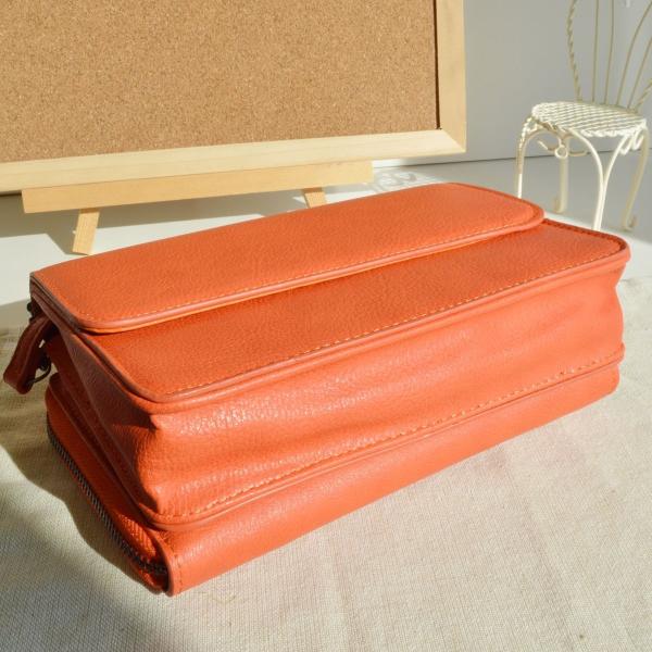 お財布ポシェット ミニショルダー バッグ オレンジ ORANGE 長