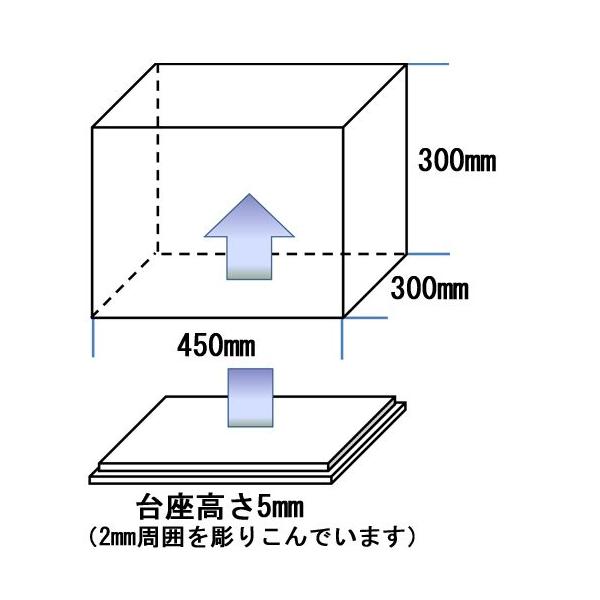 アクリルケース 透明 W450mm H300mm D300mm 【台座あり】 長方形