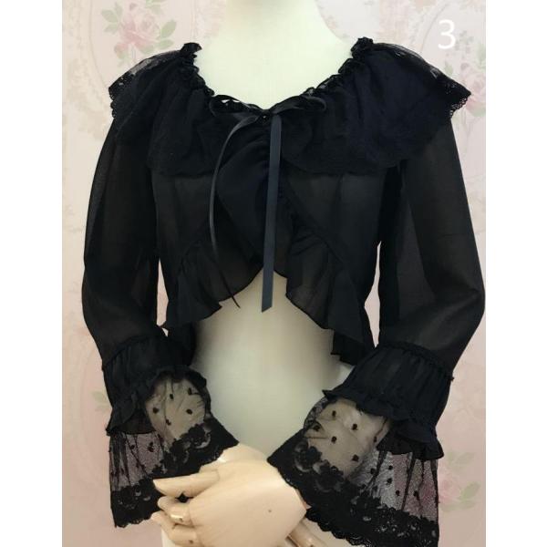ロリータ ボレロ ブラウス レース 長袖 カーディガン 春 夏 ゴスロリ 薄手 白 黒 XS - 3XL ロリータ ボレロ ブラウス レース 長袖 カーディガン 春 夏