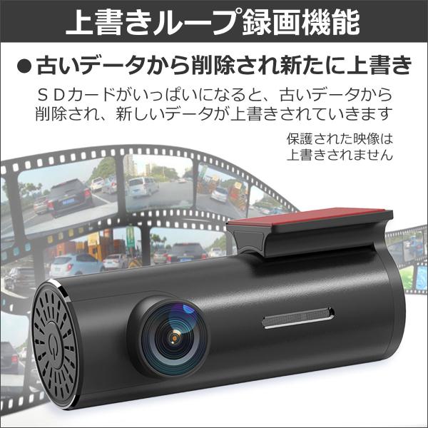 ドライブレコーダー wifi スマホ連携 iPhone用 小型 モニターなし 