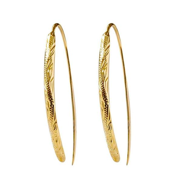 ハワイアンジュエリー ピアス 18金 k18 ゴールド レディース