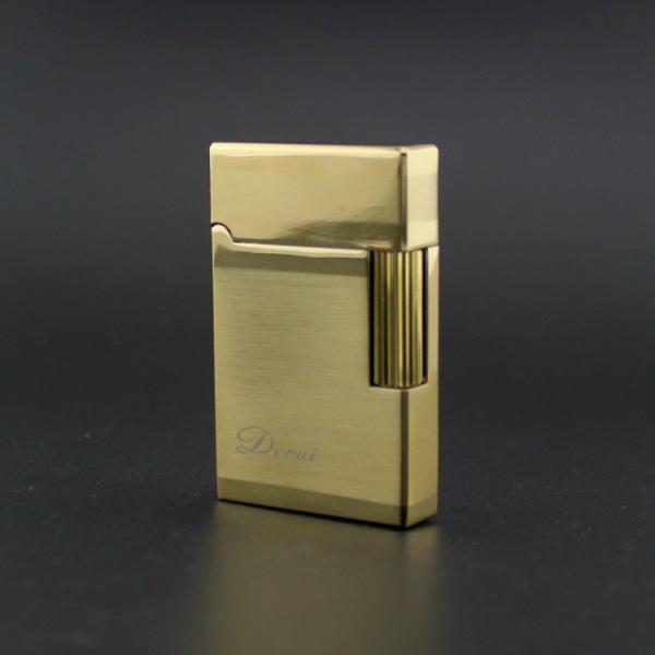 ガス ライター 高級 ライター Derui シルバー 銀色 ブラッシュ仕上 r6