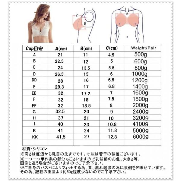 シリコンバスト 人工乳房 EEカップ 重量:1600g - 下着