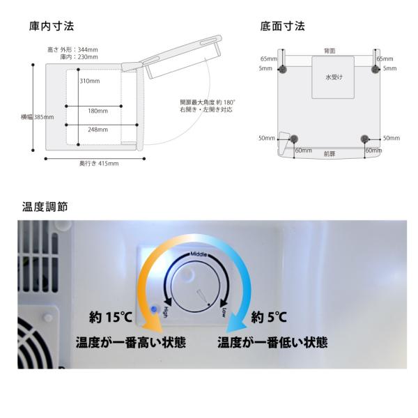 冷蔵庫 17L ぺルチェ式 小型 1ドア 一人暮らし 右開き 左開き ワンドア