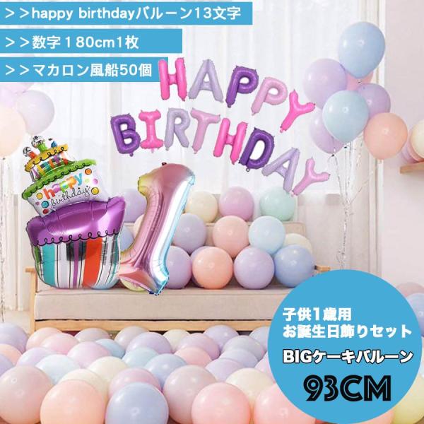 子供の誕生日 1歳 バルーン 飾り付け】！1歳の誕生日 装飾 壁掛け ...