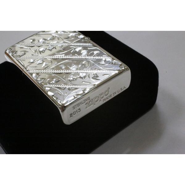 ZIPPO スターリング 撓る シルバー ジッポーライター 純銀 両面手彫り唐草