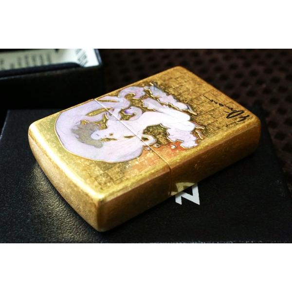 天野喜孝ZIPPO 風神雷神ジッポーセット金箔風仕上げ立体絵柄彫り天野 