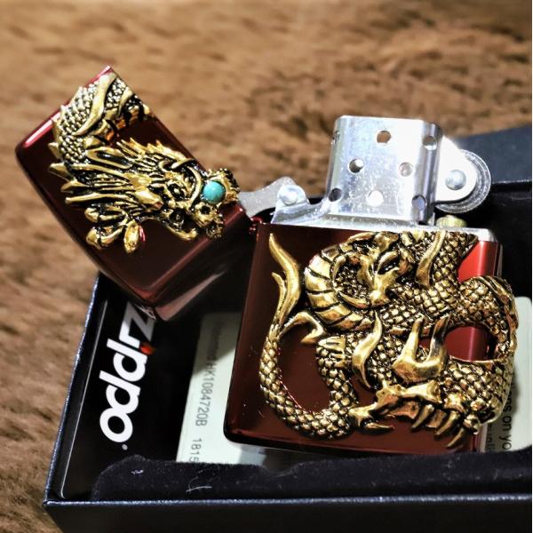 限定ZIPPO ジッポ100個限定ドラゴンメタルレッド龍竜赤限定モデル人気