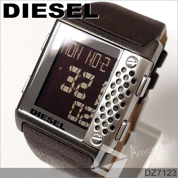 ディーゼル DIESEL 革ベルト腕時計 メンズ DZ7123 デジタル 革ベルト ...
