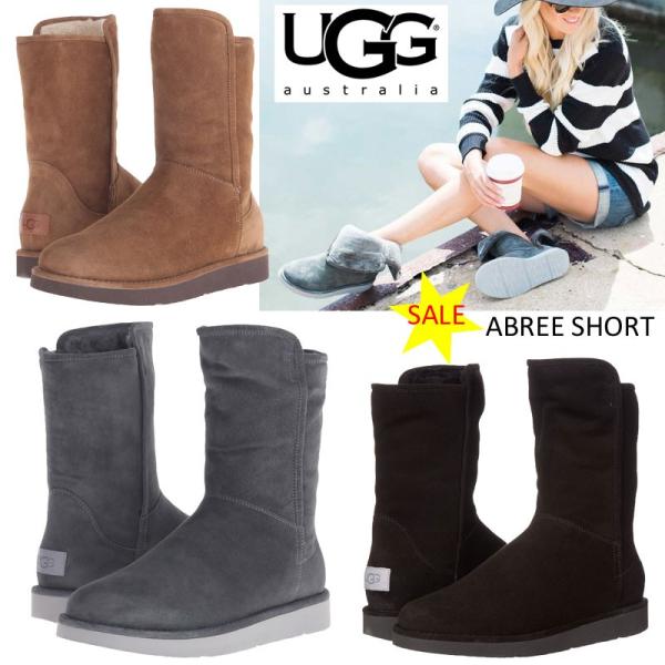 SALE UGG アグ ABREE SHORT シープスキン ブーツ スエード スリム ...