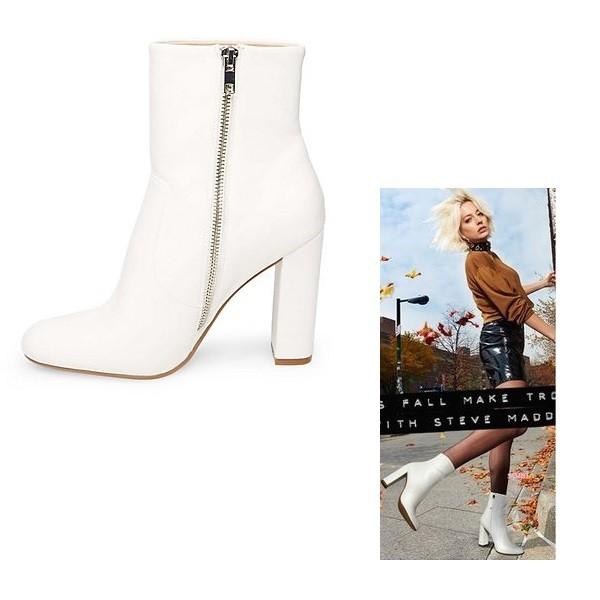 美品✨　STEVE MADDEN  ショートブーツ STEVE MADDEN ショートブーツ アイボリー 7.5(US) 5(UK) - メルカリ